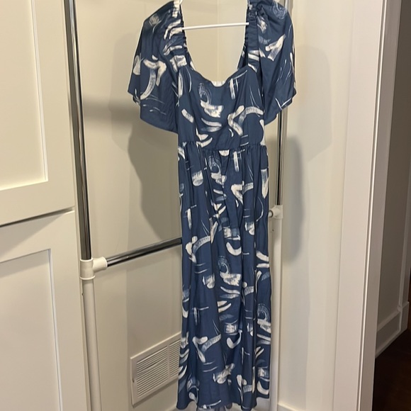 NWT blue tie back midi dress - Picture 3 of 9